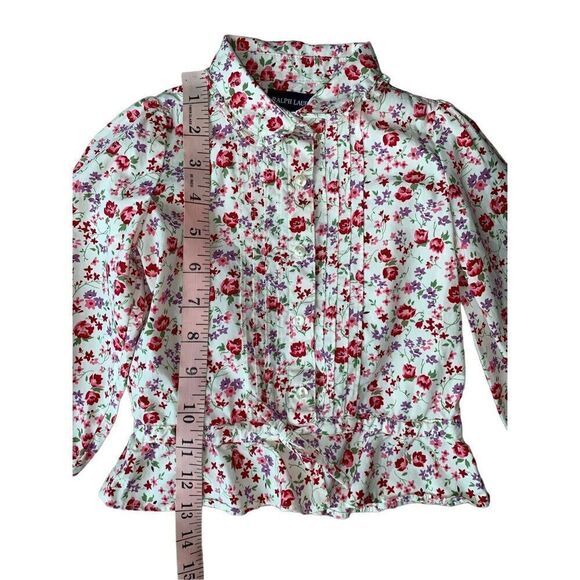 Ralph Lauren Baby Girl Floral Print Button Down Shirt - Picture 6 of 8